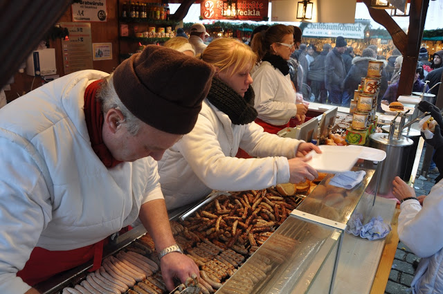 sausages at the Nuremberg Christmas Market, photo courtesy of Travel Addicts